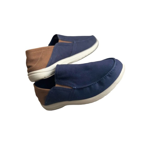 CROCS Santa Cruz Mens Blue Brown Canvas Convertible Slip On Loafer Shoe- Size 13 main image 4
